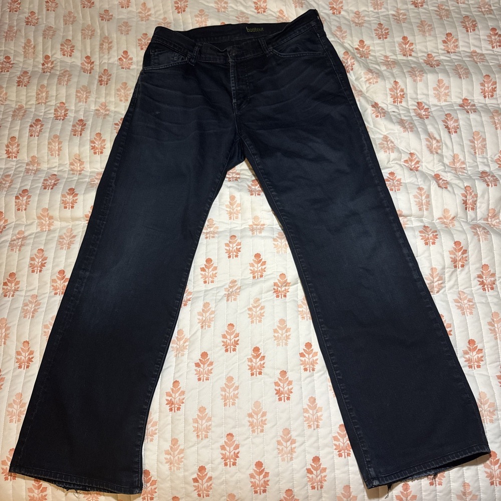 7 For All Mankind Jeans Mens 36x30 Blue Denim Pocket Boot Cut Dark Wash USA Made